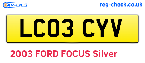 LC03CYV are the vehicle registration plates.