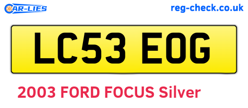 LC53EOG are the vehicle registration plates.