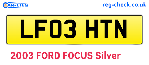 LF03HTN are the vehicle registration plates.