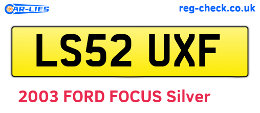 LS52UXF are the vehicle registration plates.