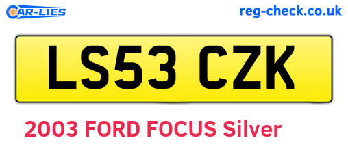 LS53CZK are the vehicle registration plates.