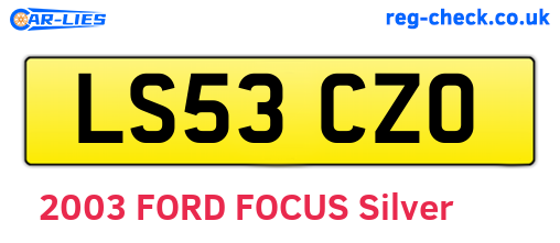 LS53CZO are the vehicle registration plates.