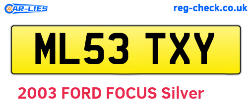 ML53TXY are the vehicle registration plates.