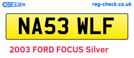 NA53WLF are the vehicle registration plates.