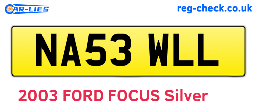 NA53WLL are the vehicle registration plates.