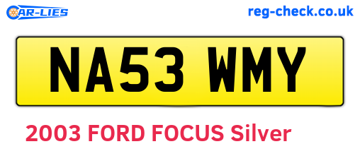 NA53WMY are the vehicle registration plates.