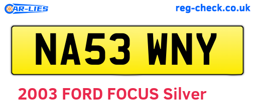 NA53WNY are the vehicle registration plates.