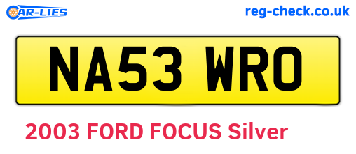 NA53WRO are the vehicle registration plates.
