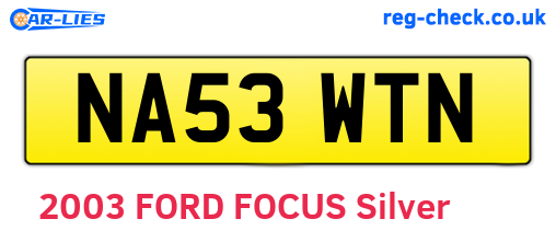NA53WTN are the vehicle registration plates.