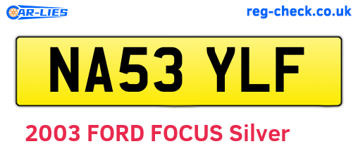 NA53YLF are the vehicle registration plates.