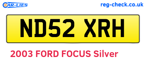 ND52XRH are the vehicle registration plates.