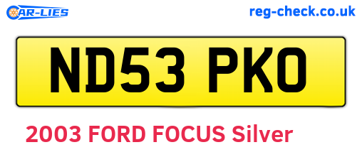 ND53PKO are the vehicle registration plates.