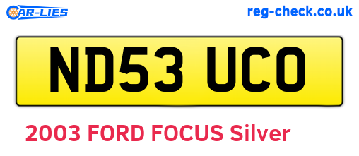 ND53UCO are the vehicle registration plates.