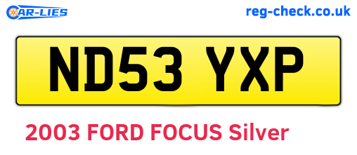 ND53YXP are the vehicle registration plates.