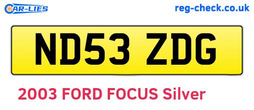 ND53ZDG are the vehicle registration plates.