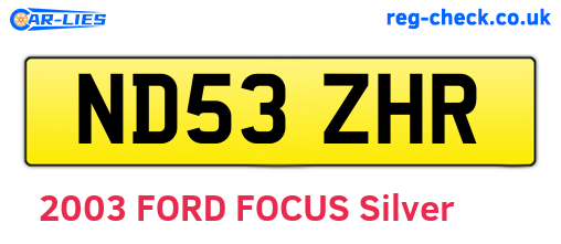 ND53ZHR are the vehicle registration plates.
