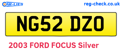 NG52DZO are the vehicle registration plates.