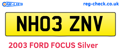 NH03ZNV are the vehicle registration plates.