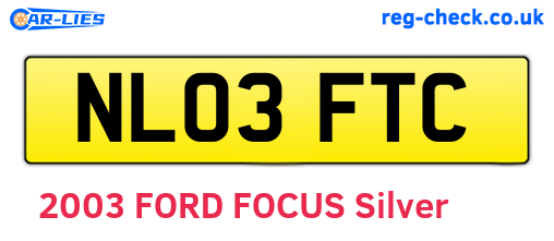 NL03FTC are the vehicle registration plates.