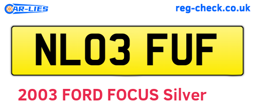 NL03FUF are the vehicle registration plates.