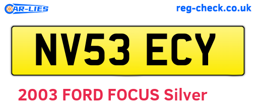 NV53ECY are the vehicle registration plates.