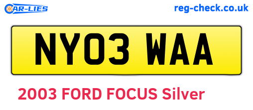NY03WAA are the vehicle registration plates.
