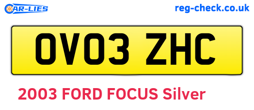 OV03ZHC are the vehicle registration plates.