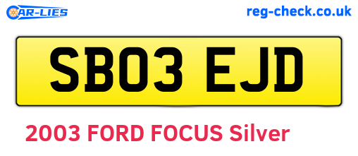 SB03EJD are the vehicle registration plates.