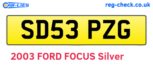 SD53PZG are the vehicle registration plates.