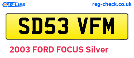SD53VFM are the vehicle registration plates.