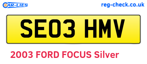 SE03HMV are the vehicle registration plates.