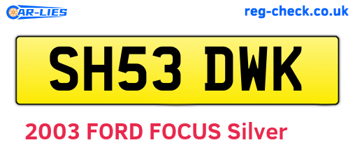 SH53DWK are the vehicle registration plates.