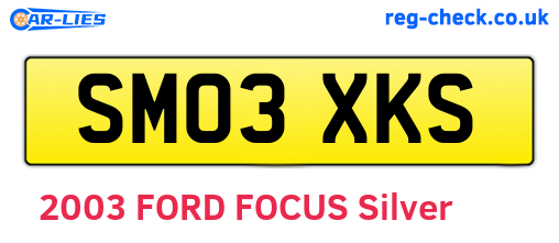 SM03XKS are the vehicle registration plates.