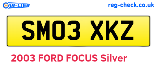 SM03XKZ are the vehicle registration plates.