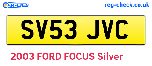 SV53JVC are the vehicle registration plates.