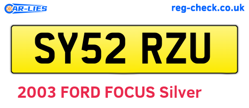 SY52RZU are the vehicle registration plates.