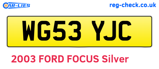 WG53YJC are the vehicle registration plates.