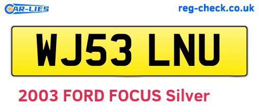 WJ53LNU are the vehicle registration plates.