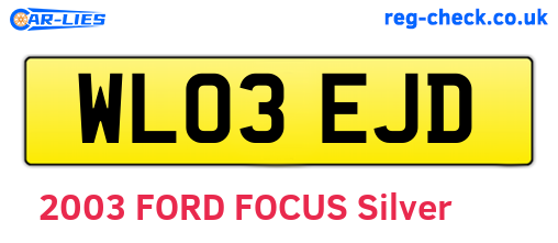 WL03EJD are the vehicle registration plates.
