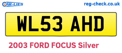 WL53AHD are the vehicle registration plates.