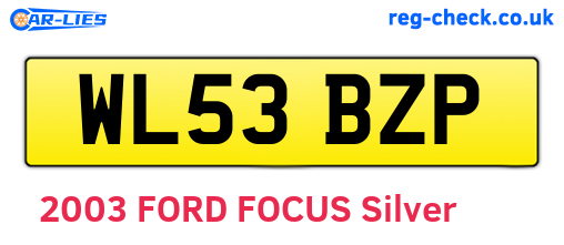 WL53BZP are the vehicle registration plates.