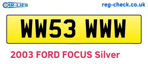 WW53WWW are the vehicle registration plates.