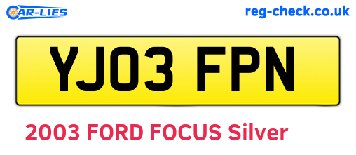 YJ03FPN are the vehicle registration plates.