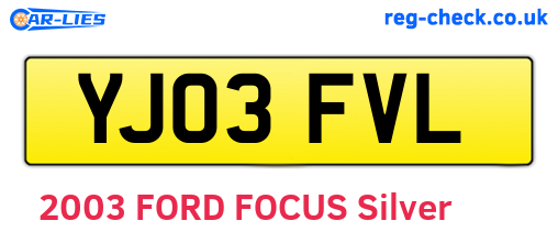 YJ03FVL are the vehicle registration plates.