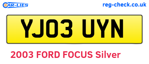 YJ03UYN are the vehicle registration plates.