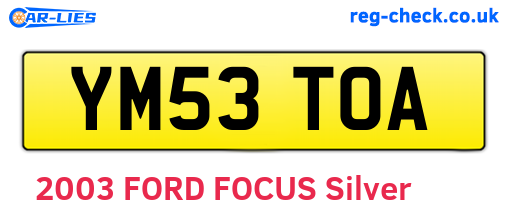 YM53TOA are the vehicle registration plates.