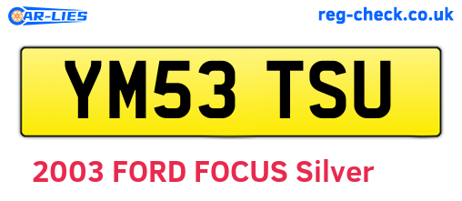 YM53TSU are the vehicle registration plates.