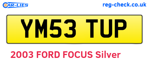 YM53TUP are the vehicle registration plates.