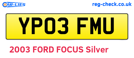 YP03FMU are the vehicle registration plates.