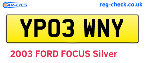 YP03WNY are the vehicle registration plates.